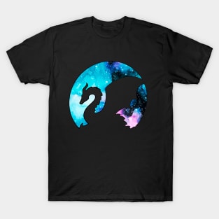 Spiny Galaxy Dragon Silhouette T-Shirt